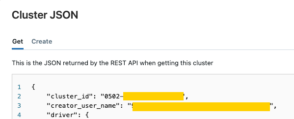 cluster_id in the JSON view
