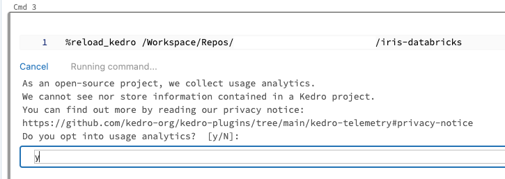 Databricks notebook telemetry consent
